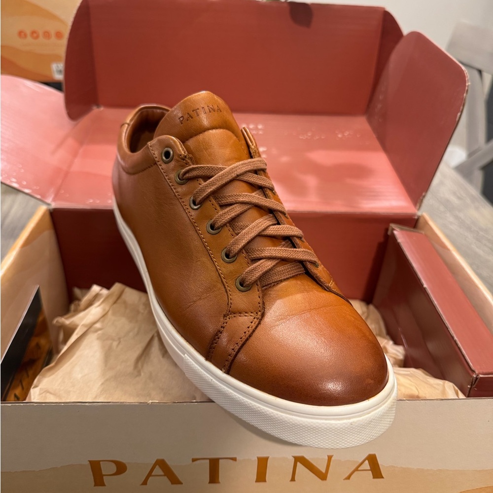 Portland Leather Tan Sneakers Patina 9.5